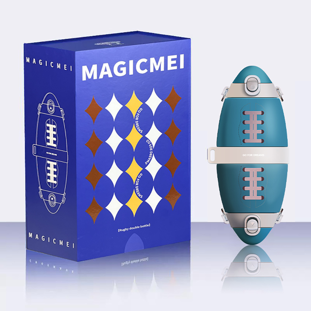 MagicMei Rugby Water Bottle Light Blue One