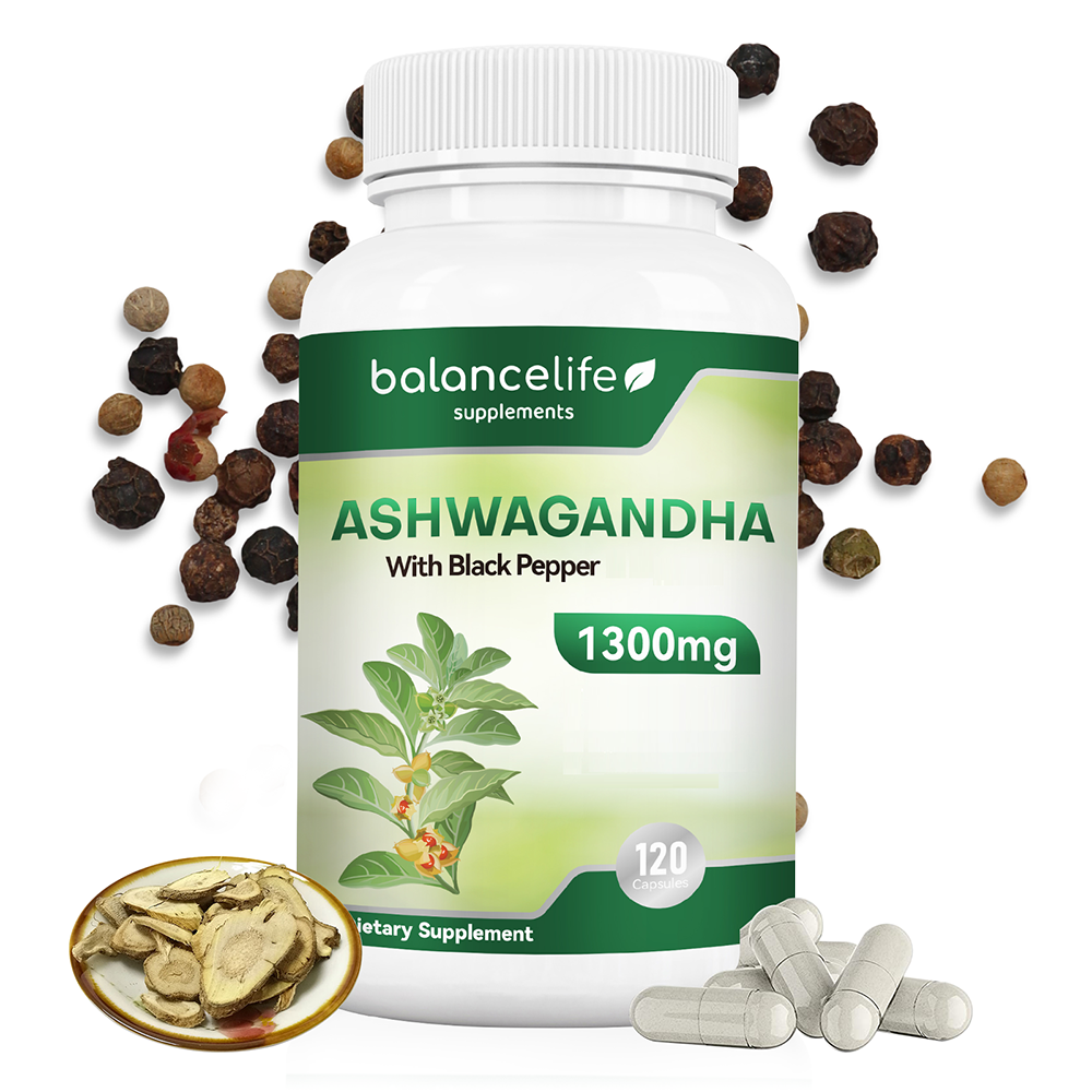 Balancelife Supplement Ashwangandha1300mg- 120 capsules One One