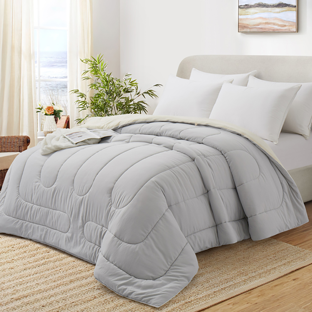 Alpswan Cooling Comforter, Cooling Blankets for Hot Sleepers and Night Sweats,Gray 68×90inche， Breathable Soft lightweight Silk Smooth