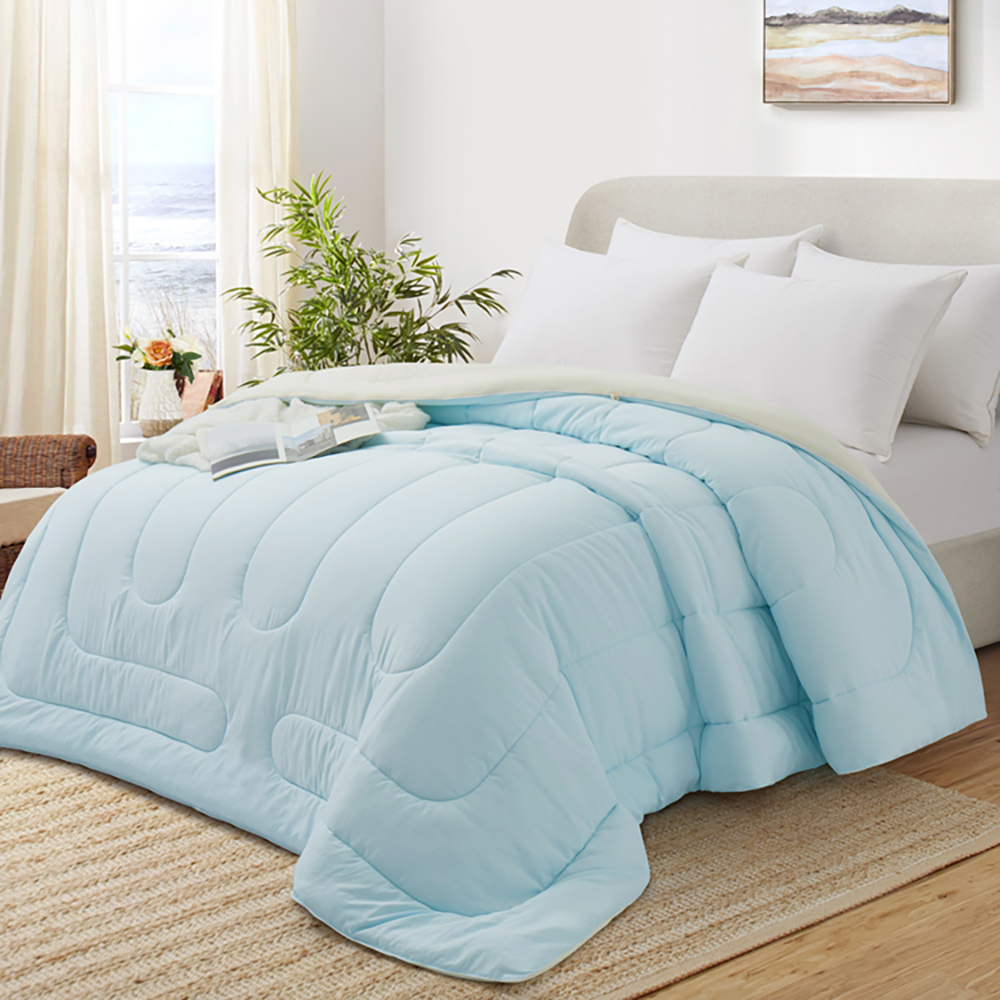 Alpswan Cooling Comforter, Cooling Blankets for Hot Sleepers and Night Sweats,Blue 68×90inche， Breathable Soft lightweight Silk Smooth