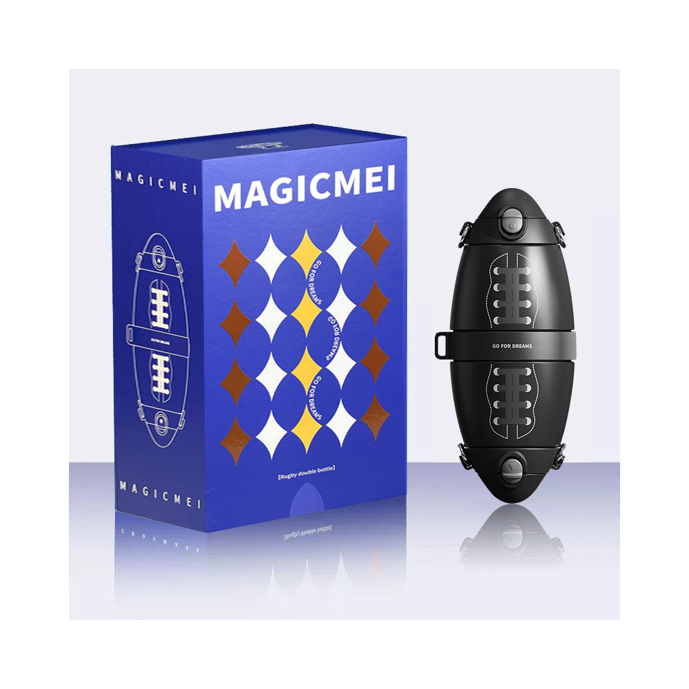 MagicMei Rugby Water Bottle Black One