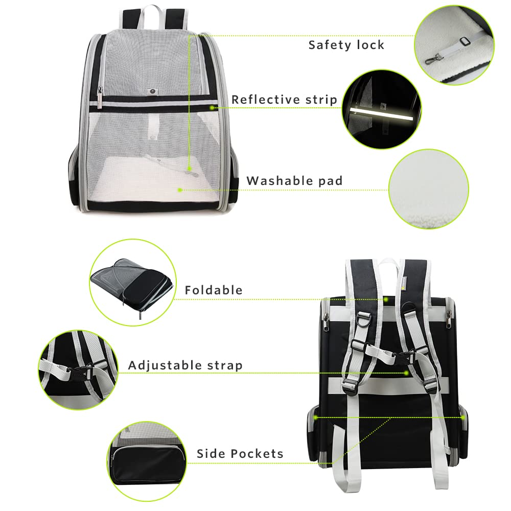 2 - Innovative Traveler Bubble Backpack Pet Carriers for Cats and Dogs Black