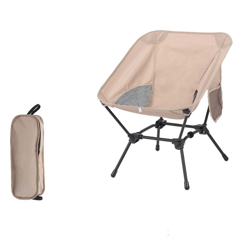 Camping Chair, 2 Way Compact Backpacking Chair, Portable Folding Chair, Beach Chair with Side Pocket, Lightweight Hiking Chair Low Back Chair Khaki