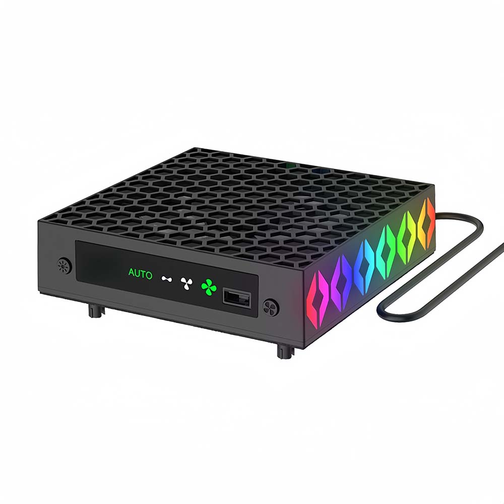 Cooling Fan For Xbox Series X Console With Colorful Light Strip, Low Noise Top Fan With 3 Gears, Intelligent Temperature Control For Enhanced Gaming Performance With Light Strip