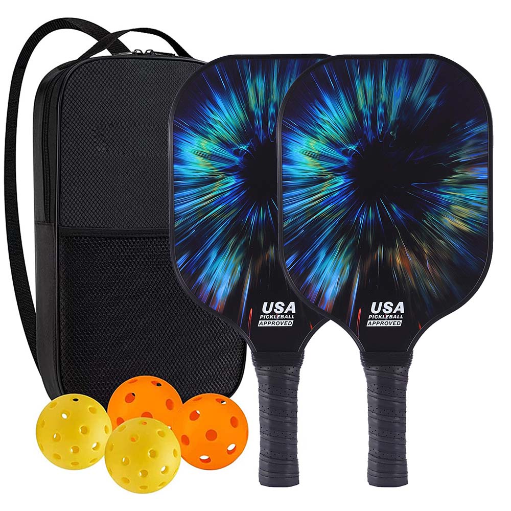 USAPA Approved Pickleball Paddles Set With Fiberglass Surface For Men And Women, Includes 4 Pickleballs 668