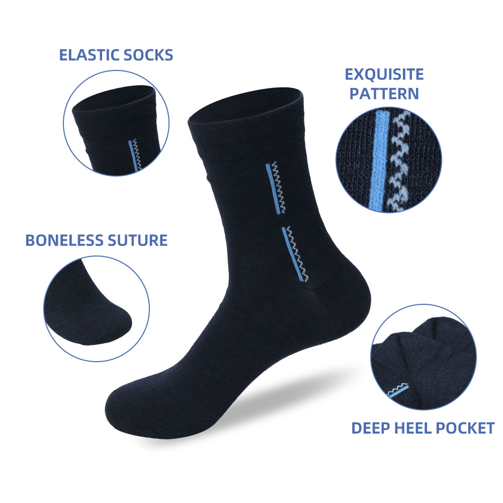 1 - Black men's mid-tube sports socks for summer, thin, breathable, versatile and durable Black / 26-6-28