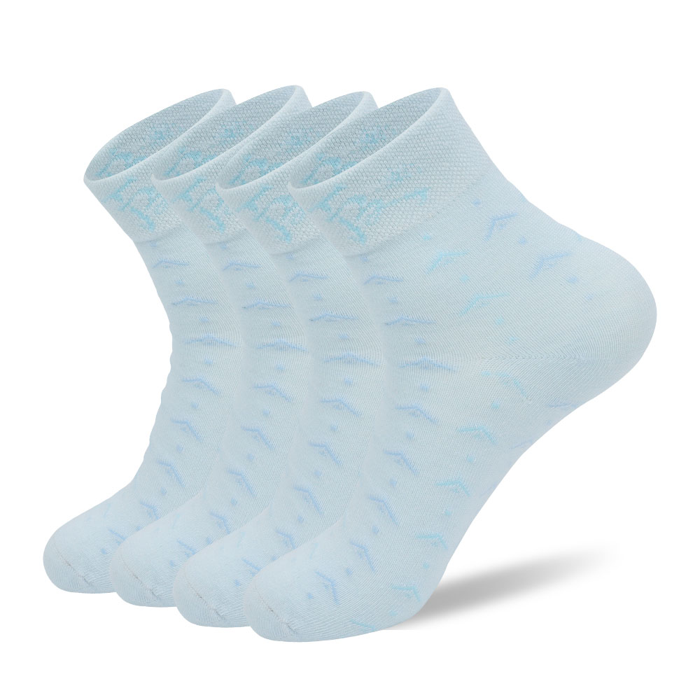 Women's blue grass breathable, sweat-absorbent, high-value, versatile, simple, fresh mid-tube socks Blue / 22-5-24