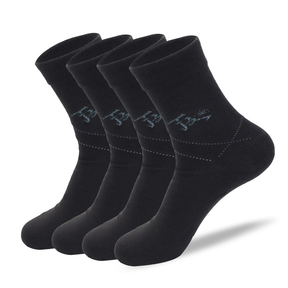 A pair of oblique dot cross pattern boys' spring and summer mid-tube socks, versatile campus style fashion sports socks Black / 26-6-28