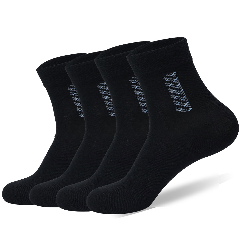 Men's summer thin mid-tube trendy versatile rare breathable sports socks Black / 26-6-28