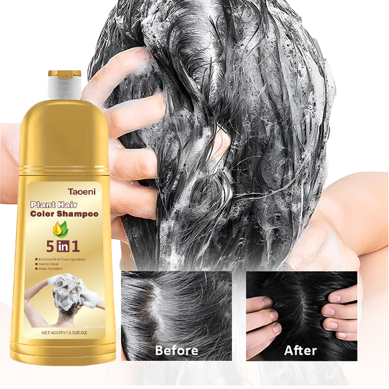 3 - 1 bottle 5 in 1 plant extract hair dye hair dye black hair dye shampoo color hair dye to cover gray hair Brown