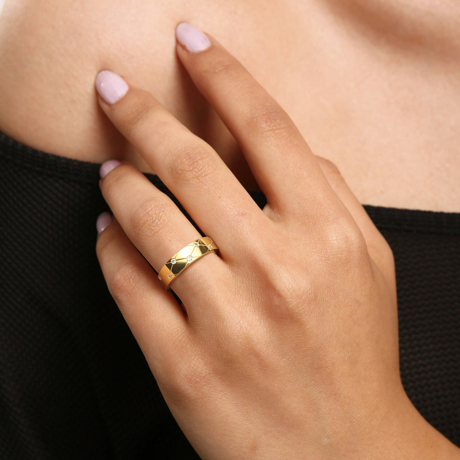 Moissanite Stackable Rings for Women | 925 Sterling Silver 14K Gold Plated Wedding Engagement Promise Eternity band Non Tarnish 