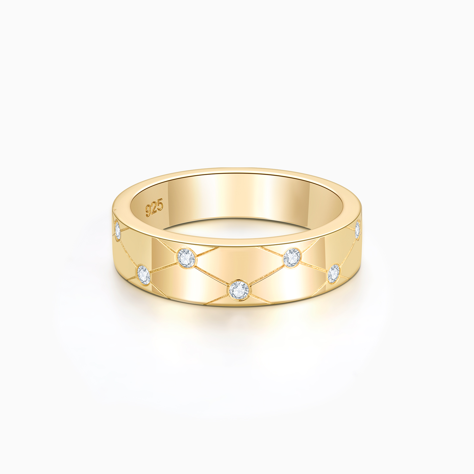 Moissanite Stackable Rings for Women | 925 Sterling Silver 14K Gold Plated Wedding Engagement Promise Eternity band Non Tarnish 